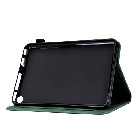 For Amazon Kindle Fire HD8 2022/2020 Tower Embossed Leather Smart Tablet Case(Green)