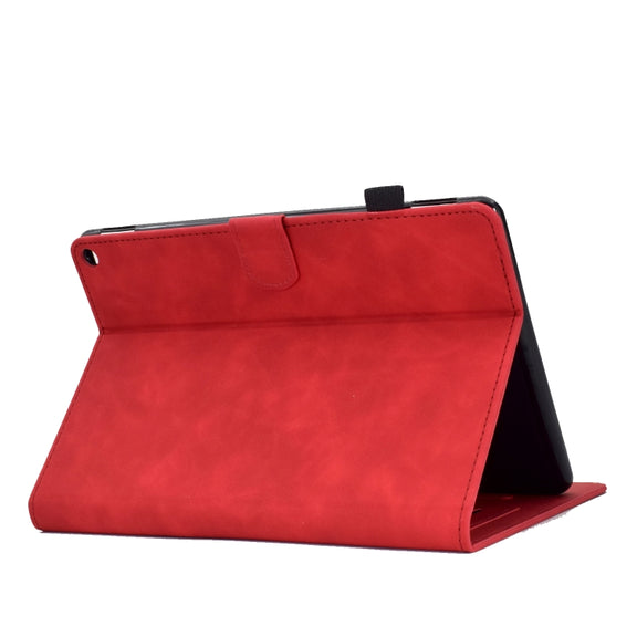 For Amazon Kindle Fire HD10 2021 Tower Embossed Leather Smart Tablet Case(Red)