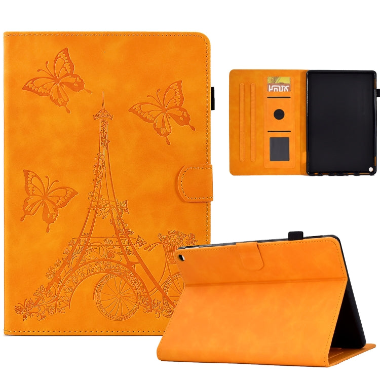 For Amazon Kindle Fire HD10 2021 Tower Embossed Leather Smart Tablet Case(Khaki)