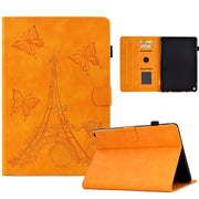 For Amazon Kindle Fire HD10 2021 Tower Embossed Leather Smart Tablet Case(Khaki)