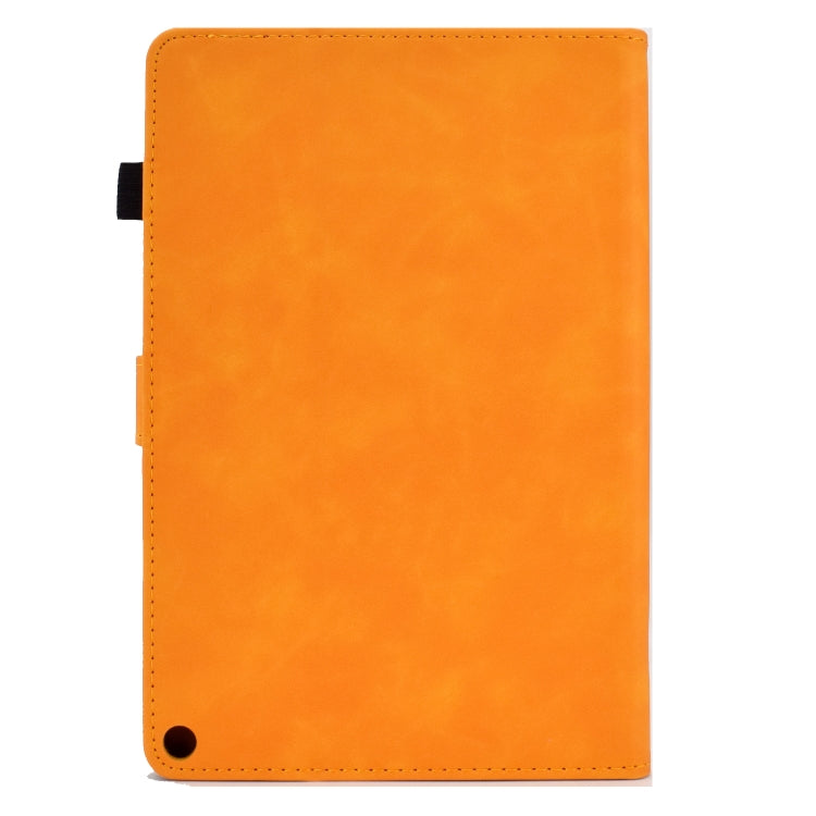 For Amazon Kindle Fire HD10 2021 Tower Embossed Leather Smart Tablet Case(Khaki)
