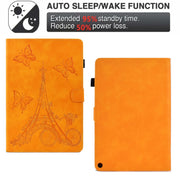 For Amazon Kindle Fire HD10 2021 Tower Embossed Leather Smart Tablet Case(Khaki)