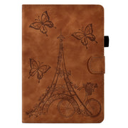 For Amazon Kindle Paperwhite 5 Tower Embossed Leather Smart Tablet Case(Brown)