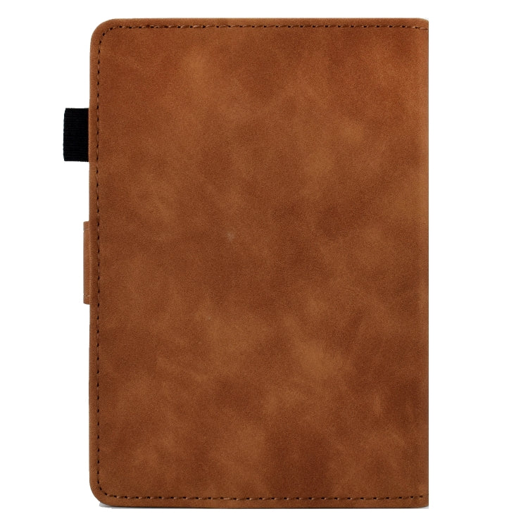 For Amazon Kindle Paperwhite 5 Tower Embossed Leather Smart Tablet Case(Brown)