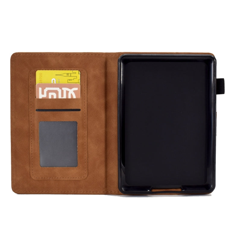 For Amazon Kindle Paperwhite 5 Tower Embossed Leather Smart Tablet Case(Brown)