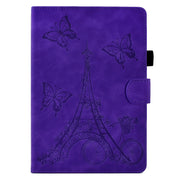 For Amazon Kindle Paperwhite 5 Tower Embossed Leather Smart Tablet Case(Purple)
