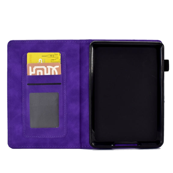 For Amazon Kindle Paperwhite 5 Tower Embossed Leather Smart Tablet Case(Purple)
