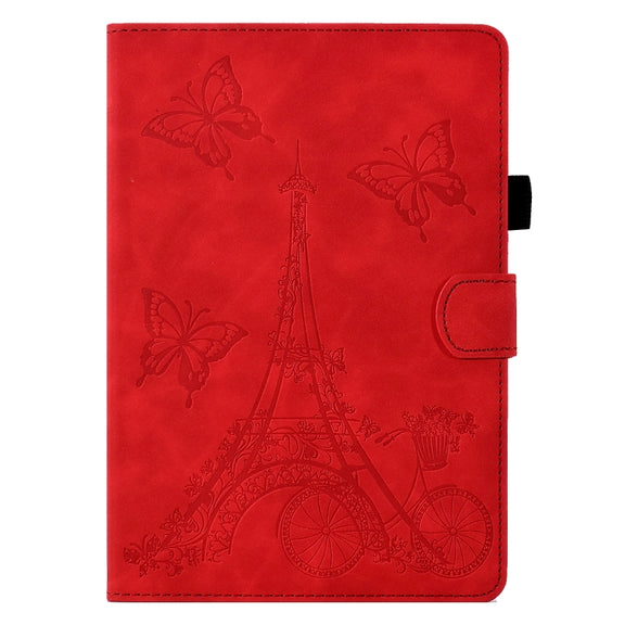 For Amazon Kindle Paperwhite 5 Tower Embossed Leather Smart Tablet Case(Red)