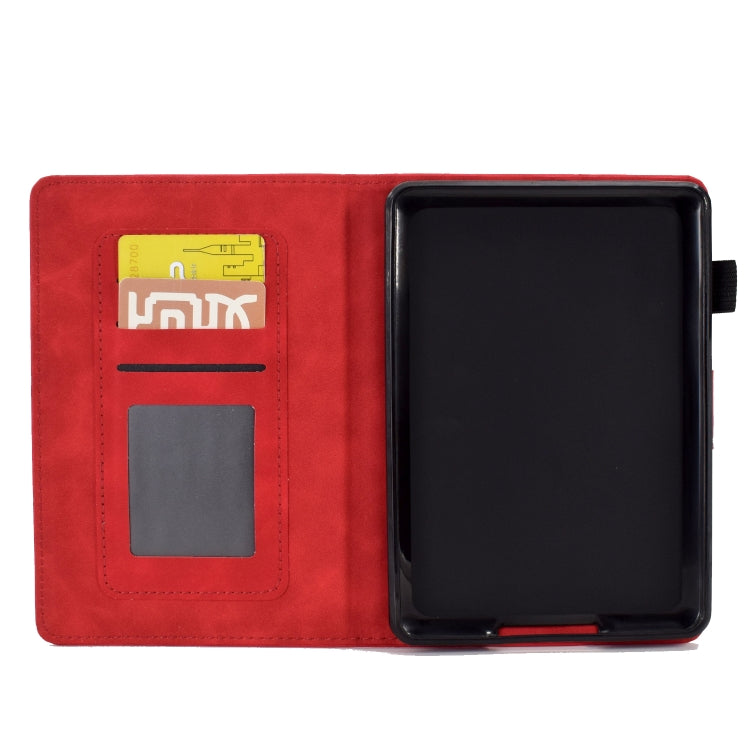 For Amazon Kindle Paperwhite 5 Tower Embossed Leather Smart Tablet Case(Red)