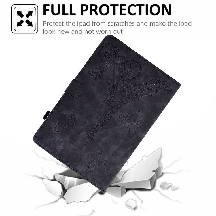 For Amazon Kindle Paperwhite 5 Tower Embossed Leather Smart Tablet Case(Black)