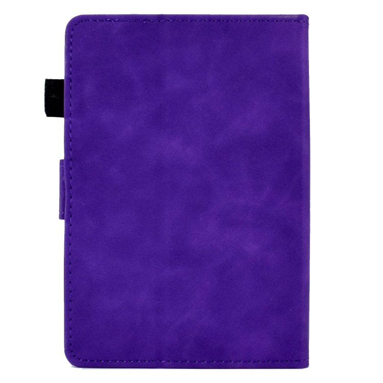 For Amazon Kindle Paperwhite 4/3/2/1 Tower Embossed Leather Smart Tablet Case(Purple)