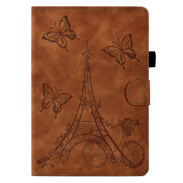 For Amazon Kindle Lite 2022 Tower Embossed Leather Smart Tablet Case(Brown)