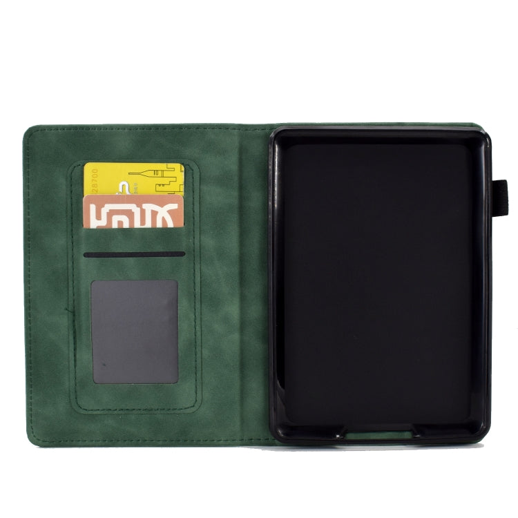 For Amazon Kindle Lite 2022 Tower Embossed Leather Smart Tablet Case(Green)