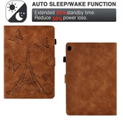 For Lenovo M10 Tower Embossed Leather Smart Tablet Case(Brown)