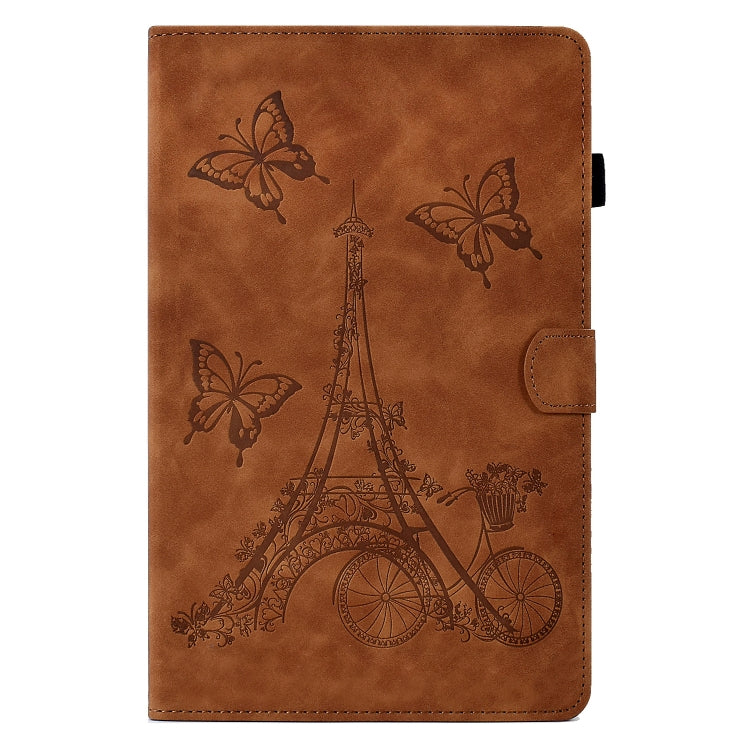 For Lenovo Tab M10 Gen 2 Tower Embossed Leather Smart Tablet Case(Brown)