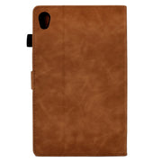 For Lenovo Tab M10 Gen 2 Tower Embossed Leather Smart Tablet Case(Brown)