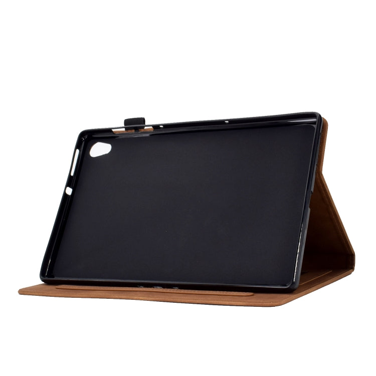For Lenovo Tab M10 Gen 2 Tower Embossed Leather Smart Tablet Case(Brown)