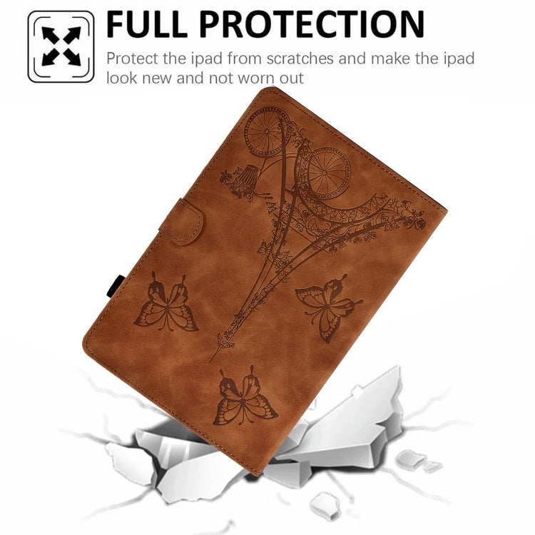 For Lenovo Tab M10 Gen 2 Tower Embossed Leather Smart Tablet Case(Brown)