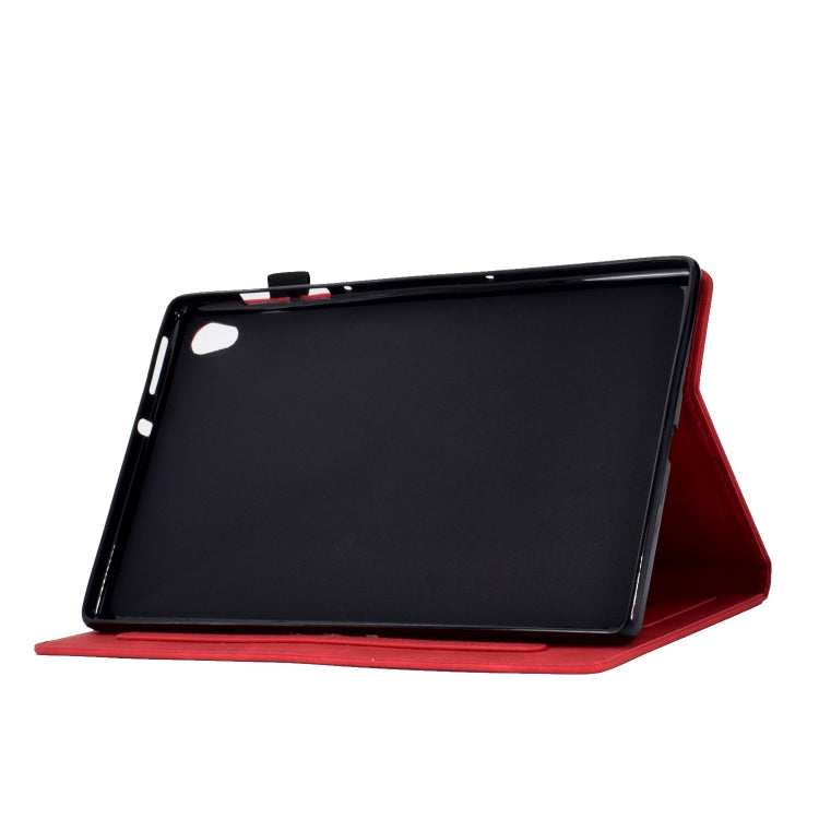 For Lenovo Tab M10 Gen 2 Tower Embossed Leather Smart Tablet Case(Red)
