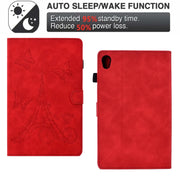 For Lenovo Tab M10 Gen 2 Tower Embossed Leather Smart Tablet Case(Red)