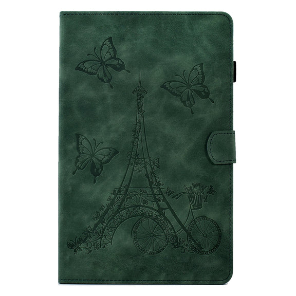 For Lenovo Tab M10 Gen 2 Tower Embossed Leather Smart Tablet Case(Green)