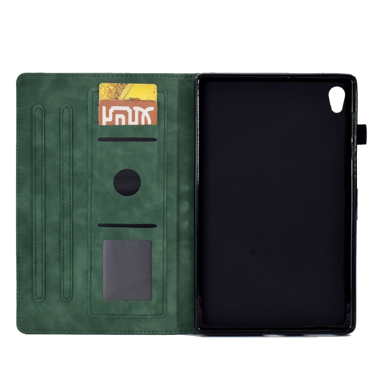 For Lenovo Tab M10 Gen 2 Tower Embossed Leather Smart Tablet Case(Green)