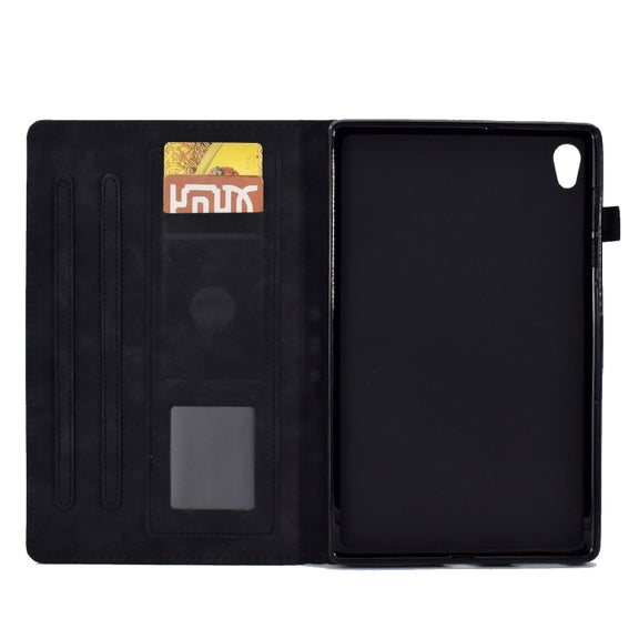 For Lenovo Tab M10 Gen 2 Tower Embossed Leather Smart Tablet Case(Black)