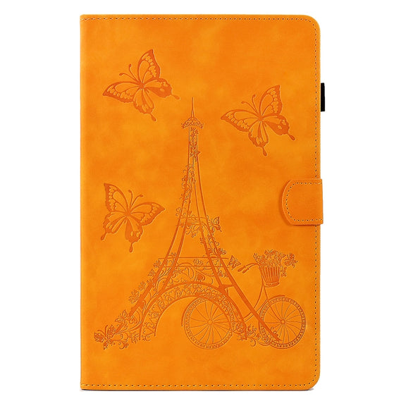 For Lenovo Tab M10 Gen 2 Tower Embossed Leather Smart Tablet Case(Khaki)