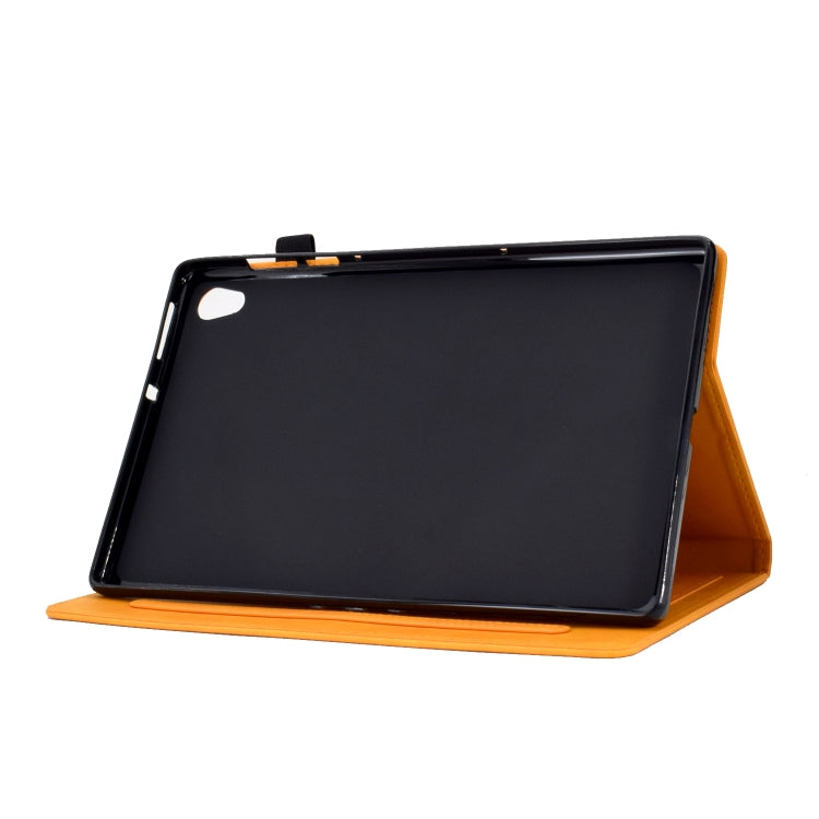 For Lenovo Tab M10 Gen 2 Tower Embossed Leather Smart Tablet Case(Khaki)