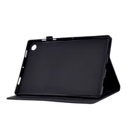 For Lenovo M10 Plus Tower Embossed Leather Smart Tablet Case(Black)