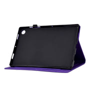 For Lenovo Tab M10 Plus 3rd Gen Tower Embossed Leather Smart Tablet Case(Purple)