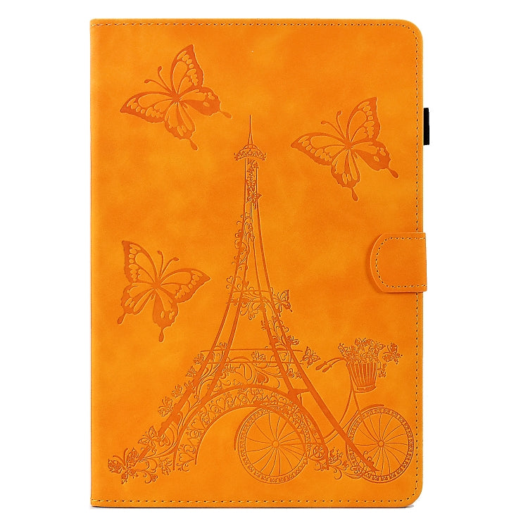 For Lenovo Tab M10 Plus 3rd Gen Tower Embossed Leather Smart Tablet Case(Khaki)
