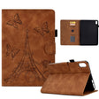 For Lenovo Tab P11 Tower Embossed Leather Smart Tablet Case(Brown) - Lenovo by PMC TechLife | Online Shopping South Africa | PMC TechLife | Buy Now Pay Later Mobicred