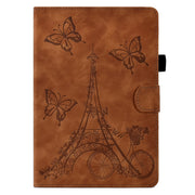 For Lenovo Tab P11 Tower Embossed Leather Smart Tablet Case(Brown)