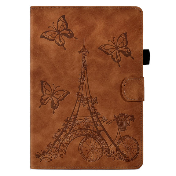 For Lenovo Tab P11 Tower Embossed Leather Smart Tablet Case(Brown)