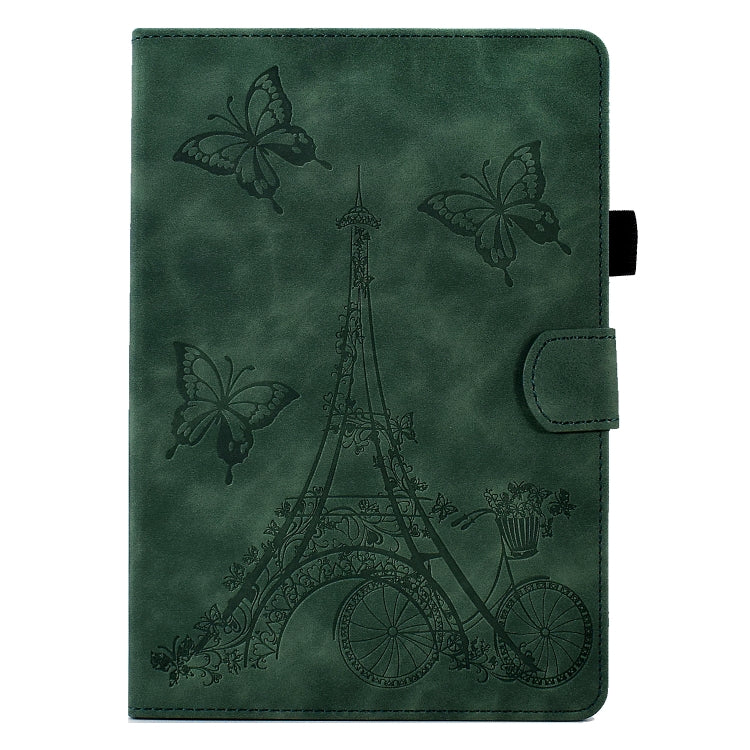 For Lenovo Tab P11 Tower Embossed Leather Smart Tablet Case(Green)