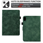 For Lenovo Tab P11 Tower Embossed Leather Smart Tablet Case(Green)