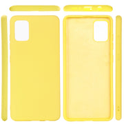 For Galaxy A31 Solid Color Liquid Silicone Dropproof Full Coverage Protective Case(Yellow)