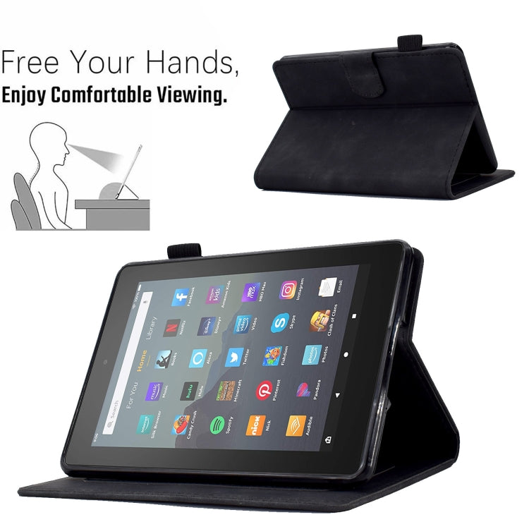 For Amazon Kindle Youth Version 2022 Embossed Smile Flip Tablet Leather Smart Case(Black)
