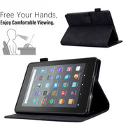 For Amazon Kindle Youth Version 2022 Embossed Smile Flip Tablet Leather Smart Case(Black)