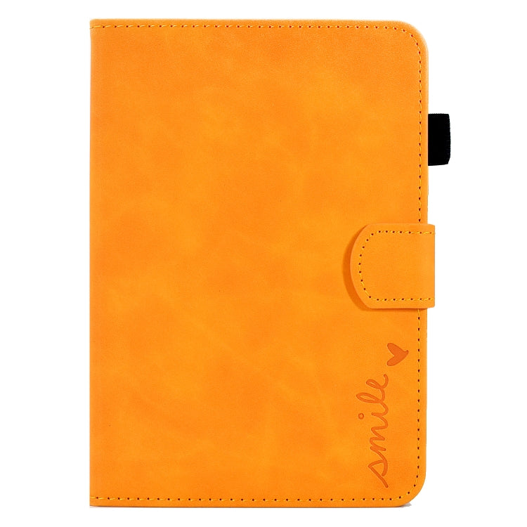 For Amazon Kindle Youth Version 2022 Embossed Smile Flip Tablet Leather Smart Case(Khaki)