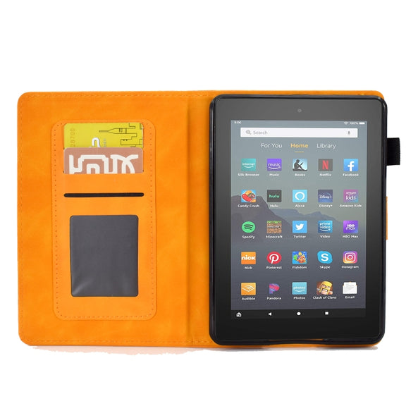 For Amazon Kindle Youth Version 2022 Embossed Smile Flip Tablet Leather Smart Case(Khaki)