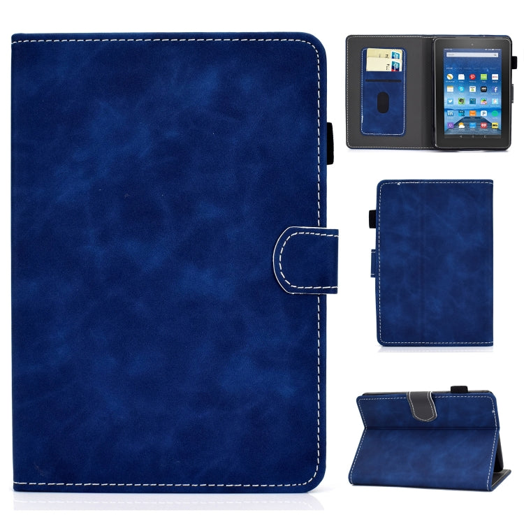 For Amazon Kindle Youth Version 2022 Cowhide Texture Smart Leather Tablet Case(Blue)