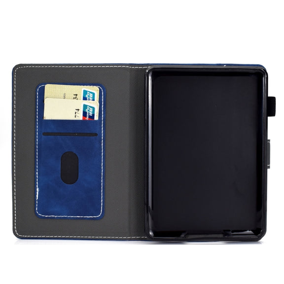 For Amazon Kindle Youth Version 2022 Cowhide Texture Smart Leather Tablet Case(Blue)