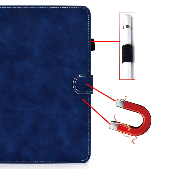For Amazon Kindle Youth Version 2022 Cowhide Texture Smart Leather Tablet Case(Blue)