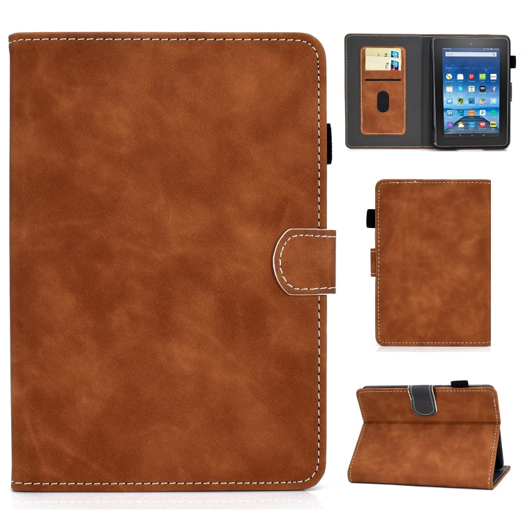 For Amazon Kindle Youth Version 2022 Cowhide Texture Smart Leather Tablet Case(Brown)