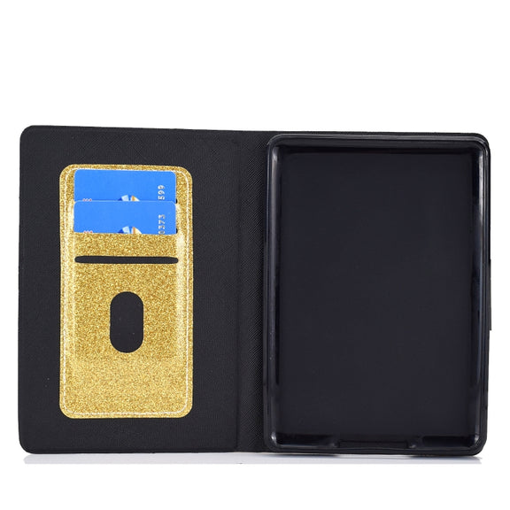 For Amazon Kindle Youth Version 2022 Varnish Glitter Powder Smart Leather Tablet Case(Yellow)