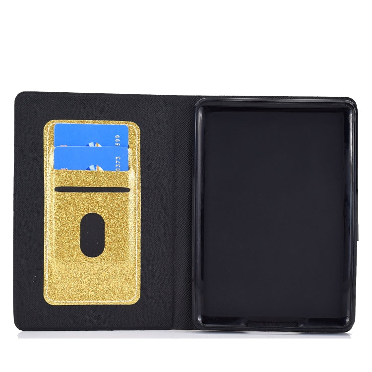 For Amazon Kindle Youth Version 2022 Varnish Glitter Powder Smart Leather Tablet Case(Yellow)