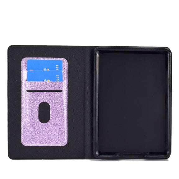 For Amazon Kindle Youth Version 2022 Varnish Glitter Powder Smart Leather Tablet Case(Purple)