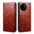 For vivo X90 Oil Wax Crazy Horse Texture Leather Phone Case(Brown) - vivo Cases by PMC TechLife | Online Shopping South Africa | PMC TechLife